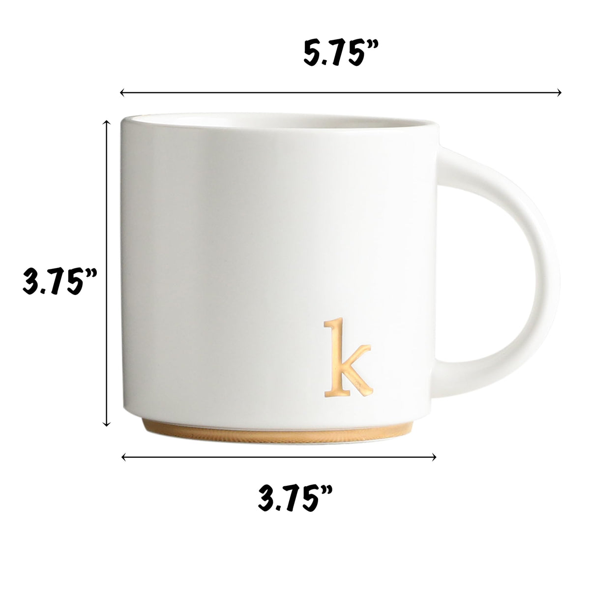 COLLECTIVE HOME gold-plated alphabet design with initials on mug.