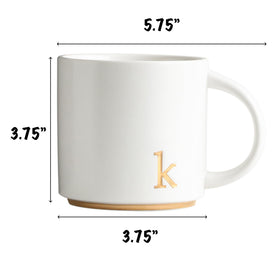 COLLECTIVE HOME gold-plated alphabet design with initials on mug.