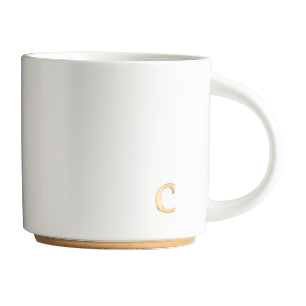 COLLECTIVE HOME monogram ceramic mug 15 oz with a stylish gold initial design for daily coffee