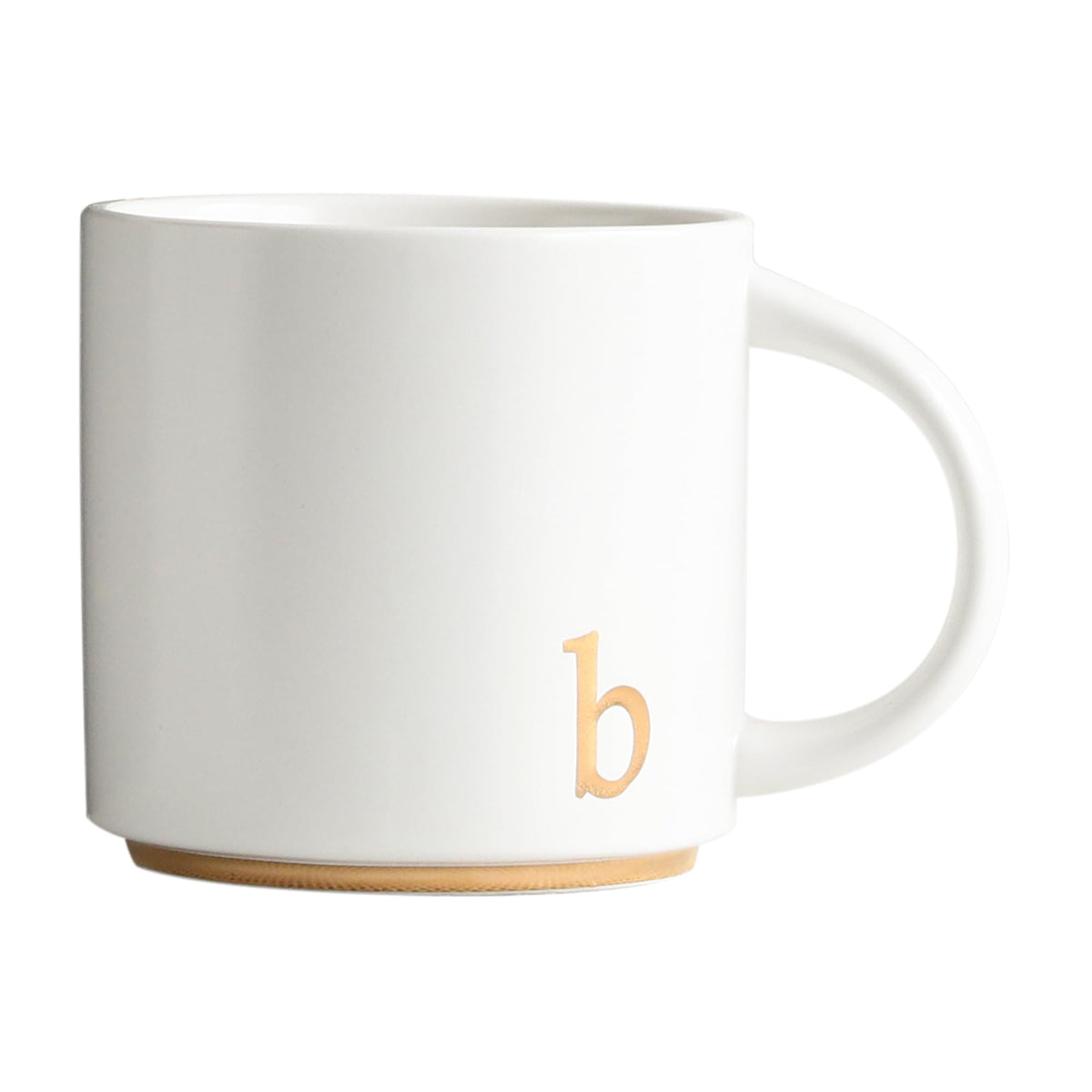 COLLECTIVE HOME monogram mug 15oz front view highlights elegant gold initial for daily coffee