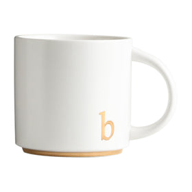 COLLECTIVE HOME monogram mug 15oz front view highlights elegant gold initial for daily coffee