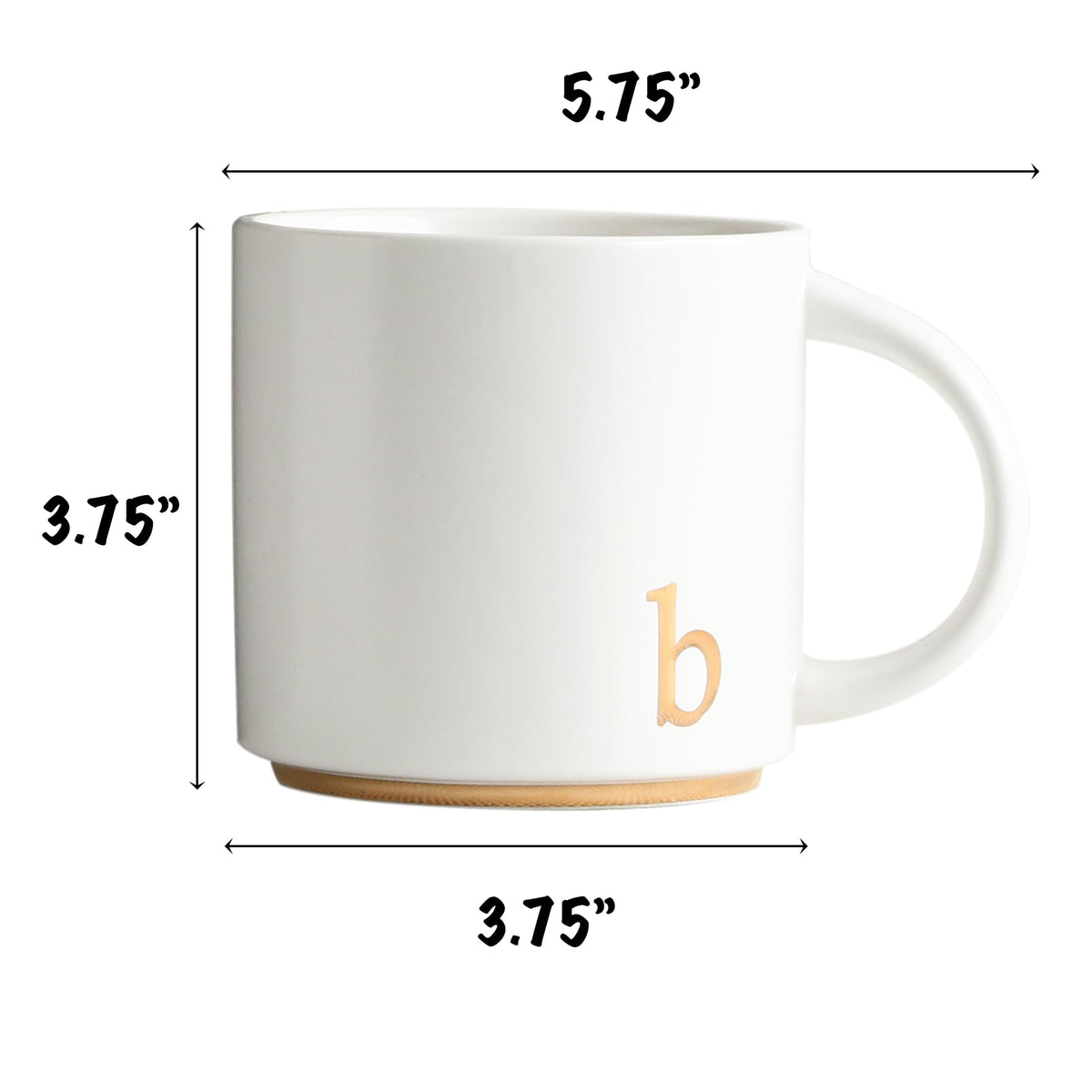 COLLECTIVE HOME monogram mug 15oz side view ideal for stylish mornings