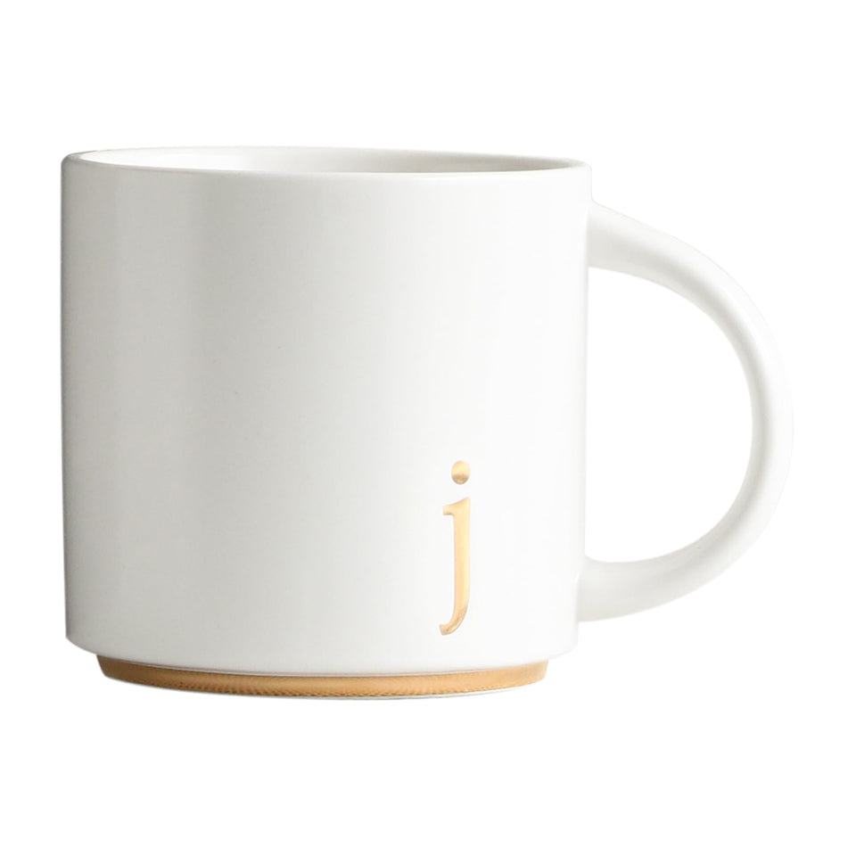 COLLECTIVE HOME monogram mug with gold initial elevating daily coffee elegance