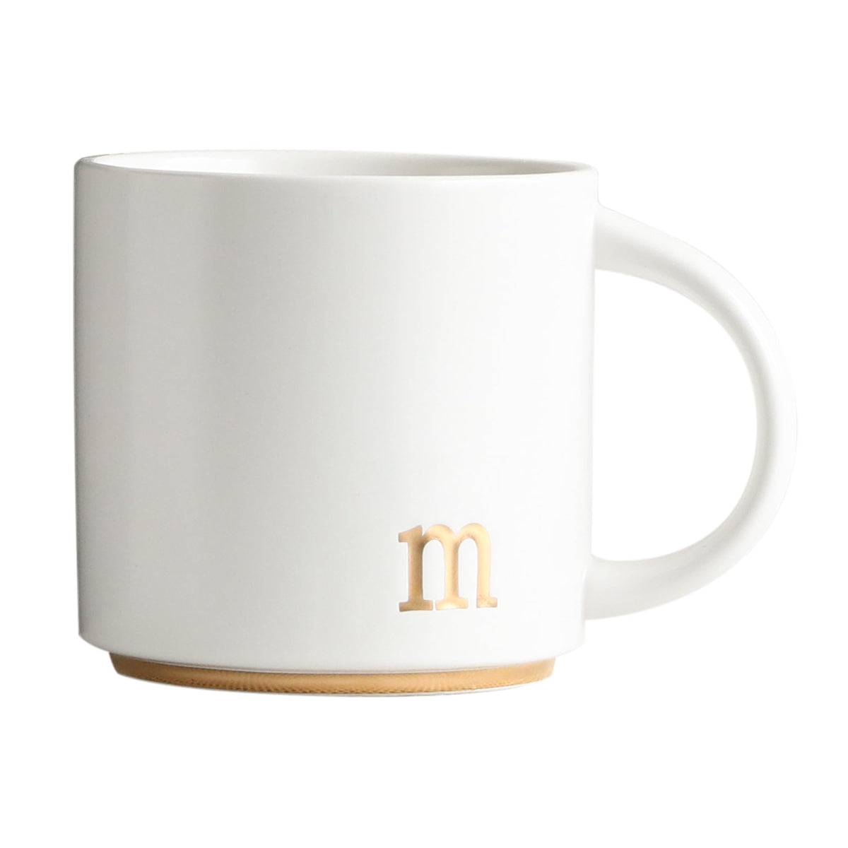 COLLECTIVE HOME monogram mug gold initial closeup highlighting luxury detail