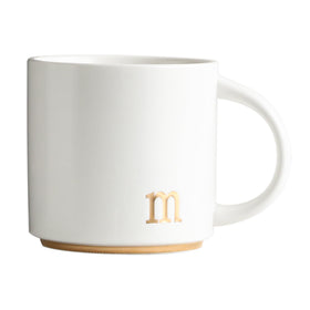 COLLECTIVE HOME monogram mug gold initial closeup highlighting luxury detail