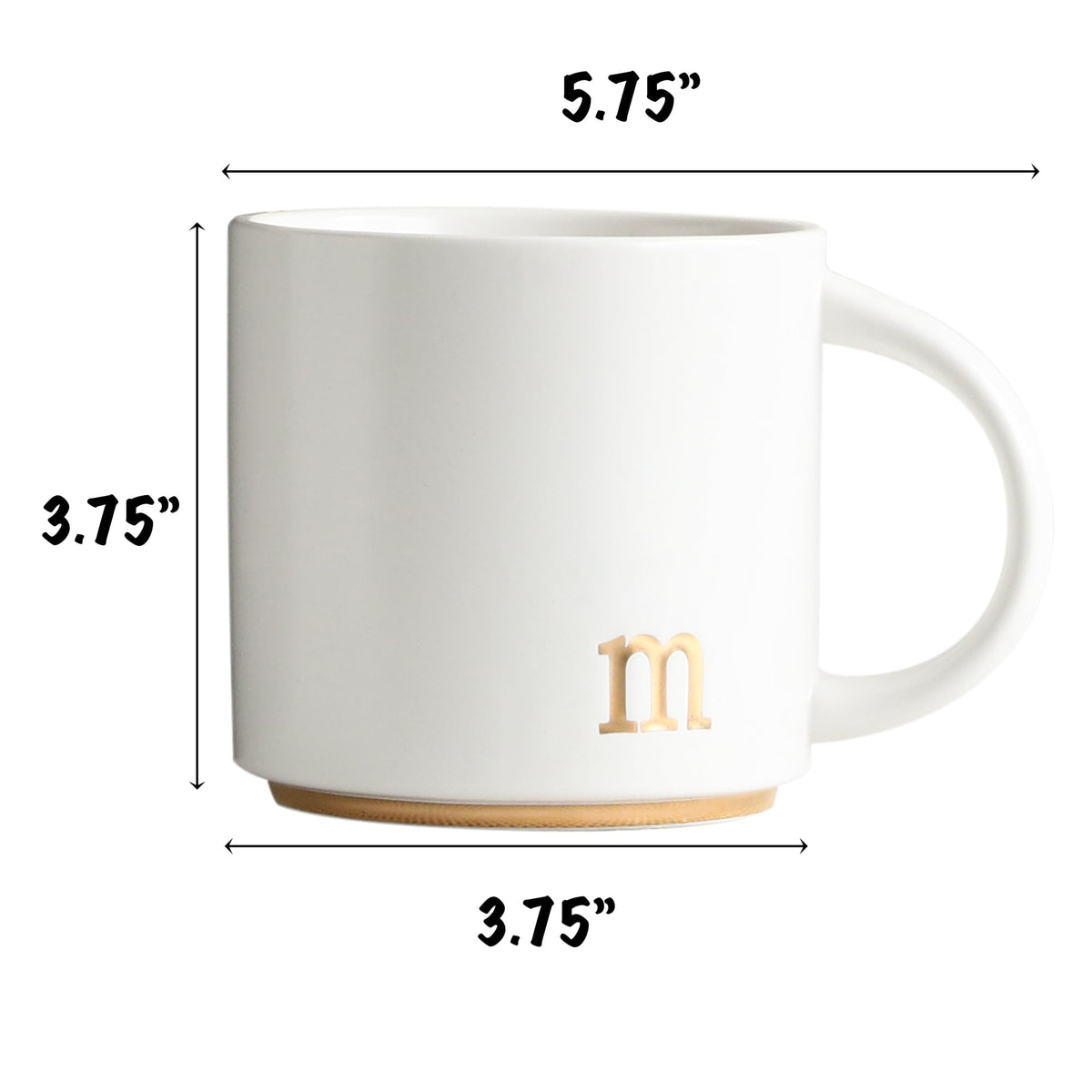 COLLECTIVE HOME monogram mug gold letter detail emphasizes elegant finish