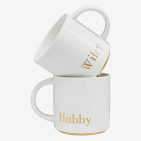 COLLECTIVE HOME Mr. & Mrs. ceramic mugs set with premium ceramic for everyday coffee