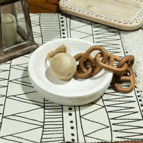 COLLECTIVE HOME paulownia tray bottom with feet protects surfaces.