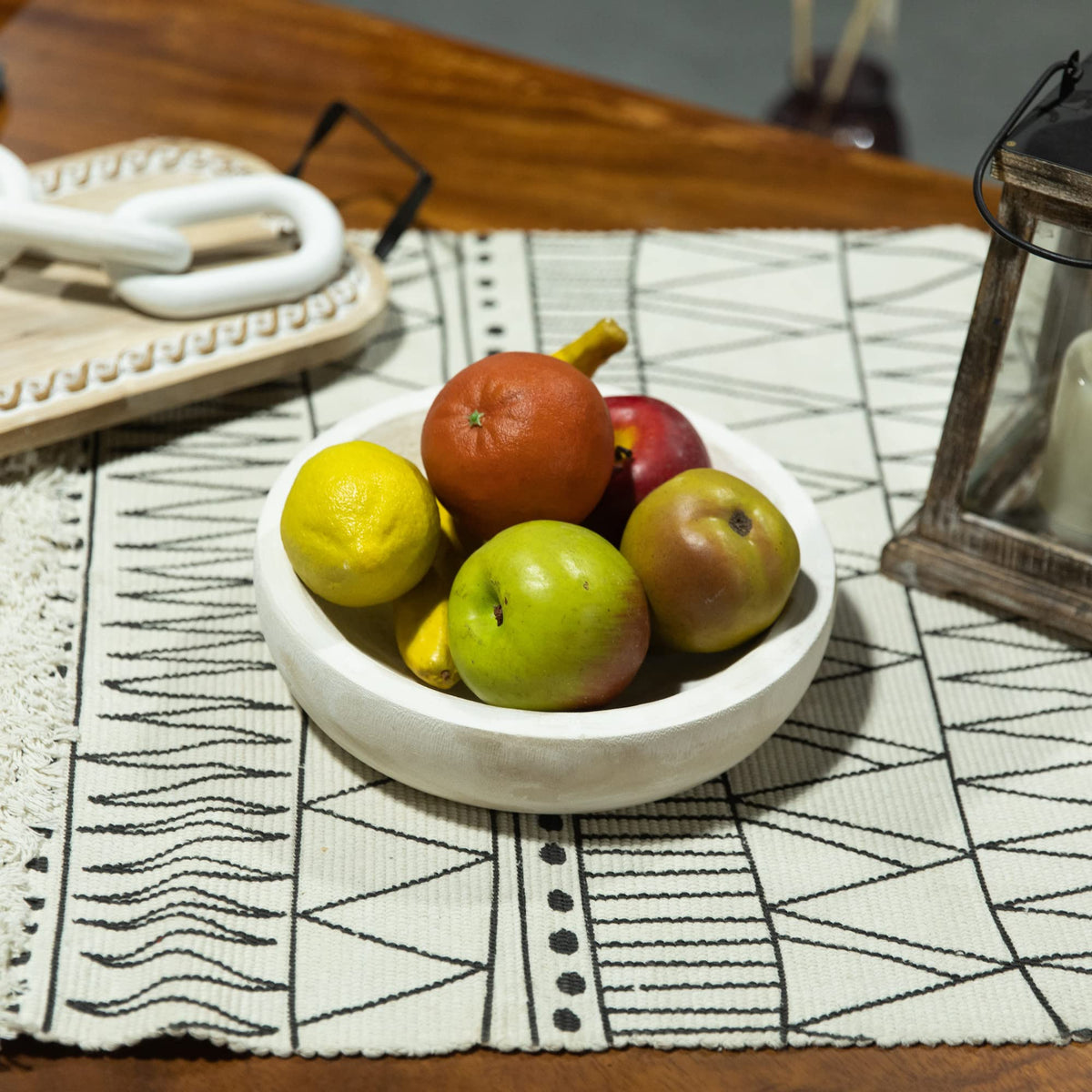 COLLECTIVE HOME paulownia tray inside diameter eight point five inches ideal for snacks.