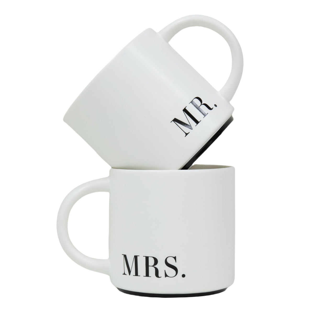 COLLECTIVE HOME MR & MRS ceramic mugs set in premium gift box for weddings