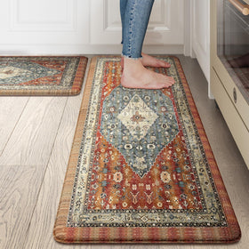 Collive boho kitchen mat 2pcs with cushioned support for long cooking tasks.