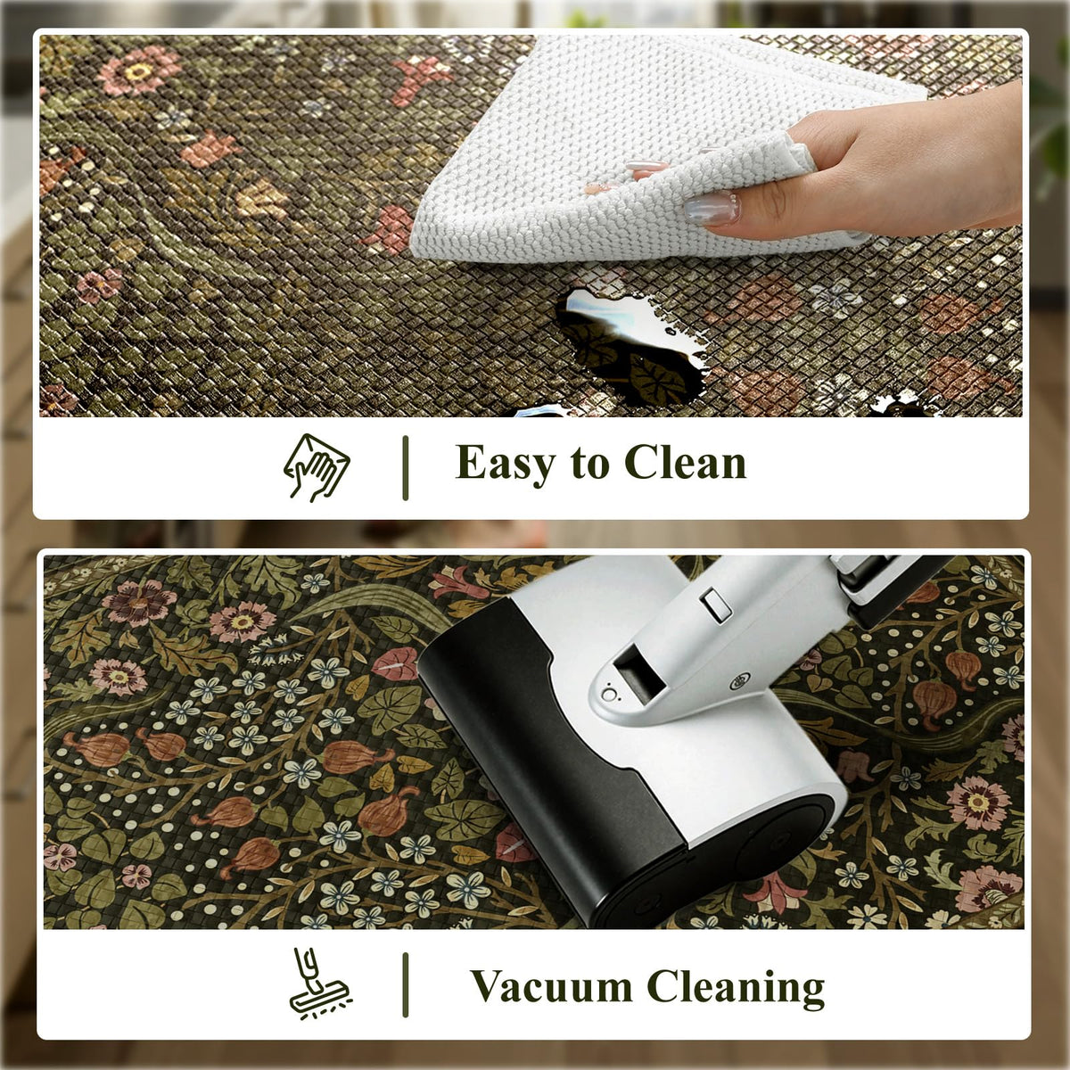 Collive floral-pattern rug adds spring vibe and is easy to wipe clean