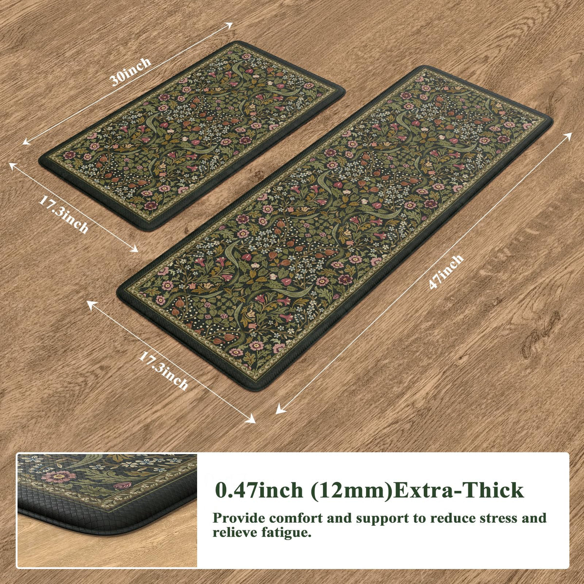 Collive kitchen rug is washable and easy to wipe clean