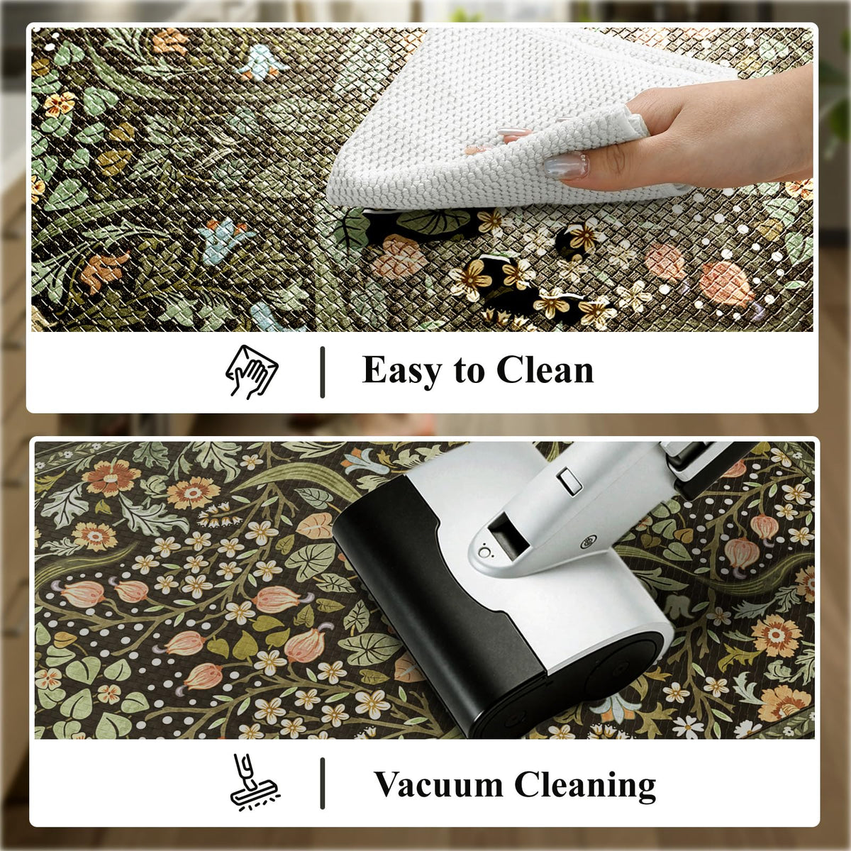 Collive floral pattern kitchen rug brings spring vibes to any room