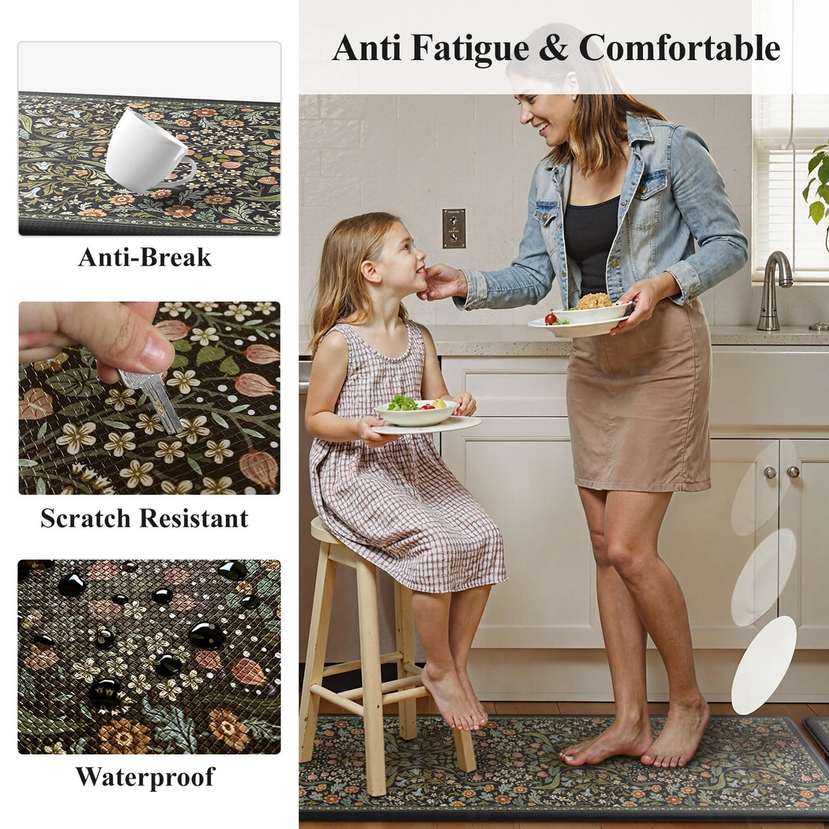 Collive set of two anti-fatigue mats offers versatile kitchen comfort