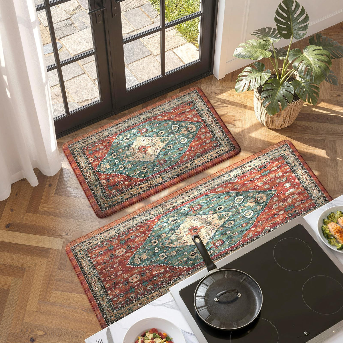 Collive soft foam mats offer comfortable standing and quick cleaning.