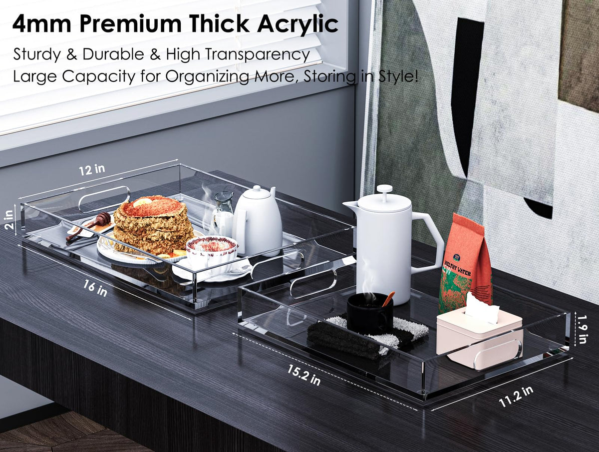Collwait large crystal-clear tray highlights appetizers and decorations with clarity.