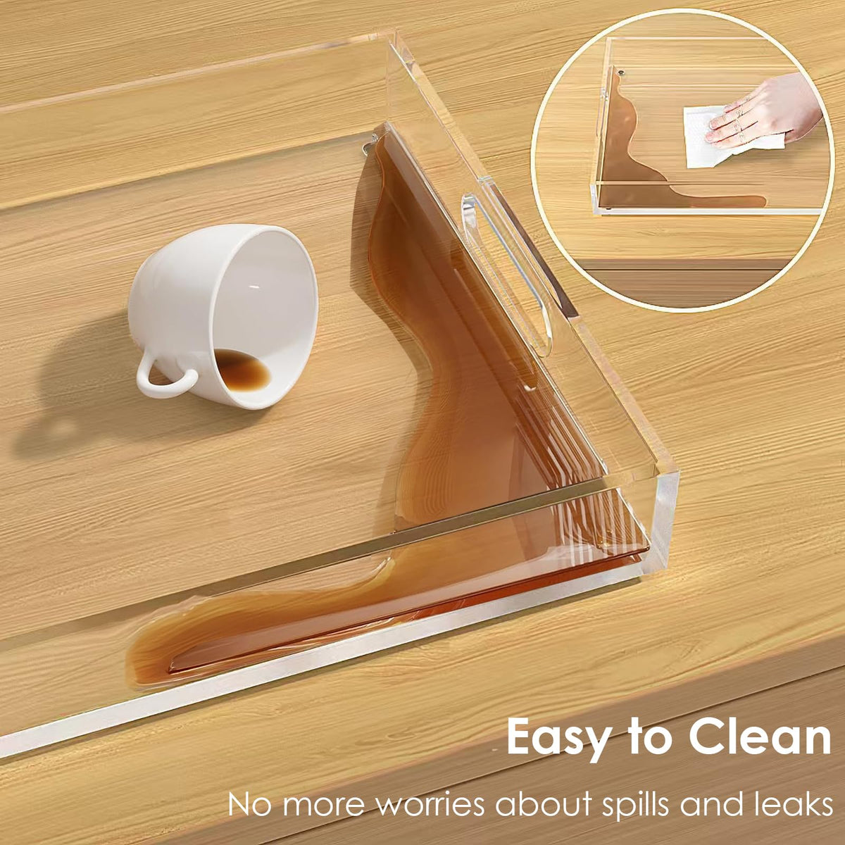 Collwait pizza and fruit tray showcases food with visibility and ease.