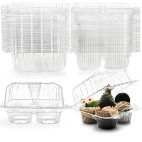 Coloch 4-compartment cupcake box with lid closed for secure transport