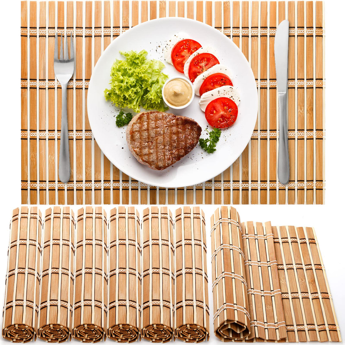 Coloch bamboo placemat rectangular 11.8x17.7 inches protects surfaces during meals