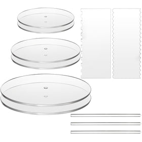 Coloch 6.25-inch acrylic cake disc with smooth surface for precise layer placement.