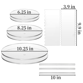 Coloch 8.25-inch acrylic cake disc with glossy finish for even tiers.