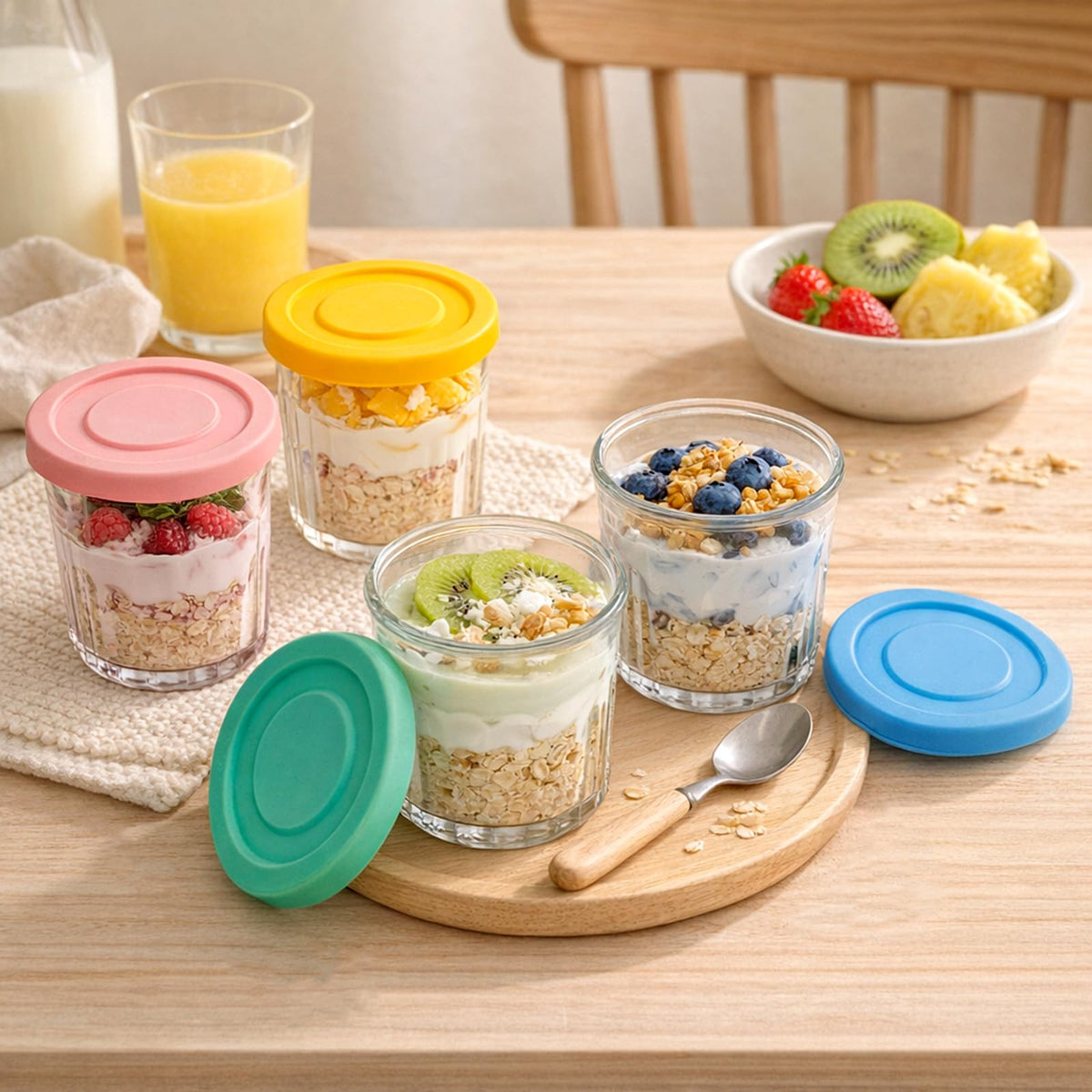 Coloch dishwasher-safe glass jars simplify cleaning after meal prep and storage.