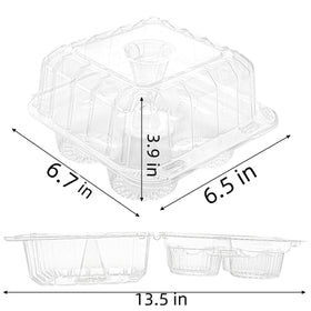 Coloch 4-compartment cupcake box interior view showing cupcake slots