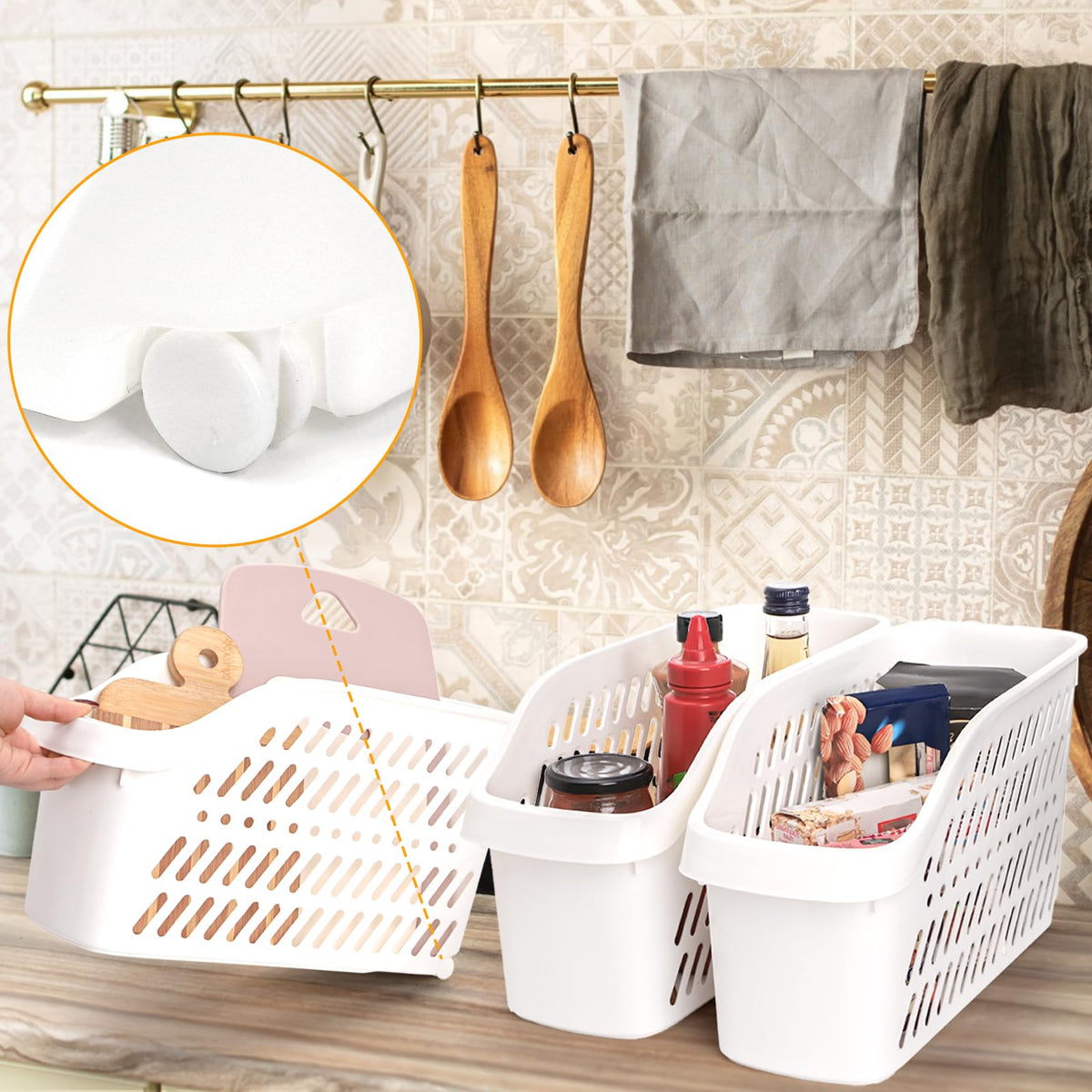 Coloch smooth-glide wheels improve reach and access in cramped cabinets.