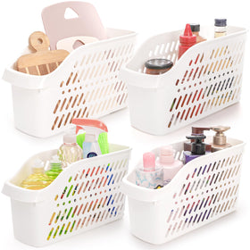 Coloch under-sink organizer with wheels enabling easy access to stored bottles.