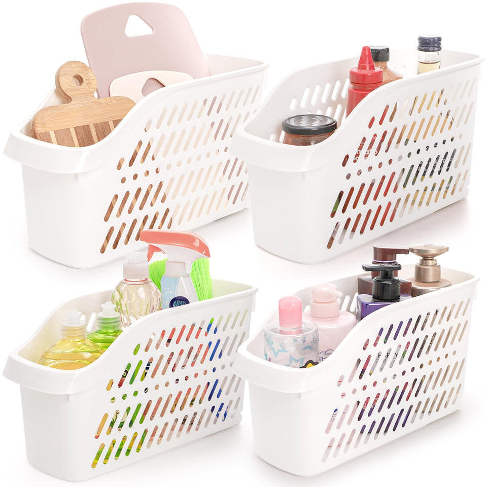Coloch under-sink organizer with wheels enabling easy access to stored bottles.