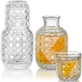 Coloch vintage bedside carafe with tumbler in 14oz for convenient late-night hydration.