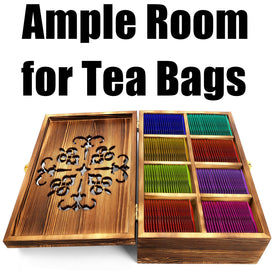 Coloch wooden tea bag box with silicone pads to prevent table scratches