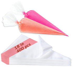 COLOGO 18-inch piping bags for large decorating projects, 400-piece pack.