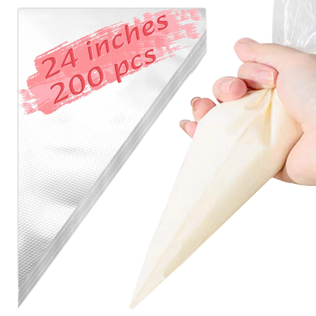 COLOGO 24-inch piping bags in a clear pack for mess-free frosting application