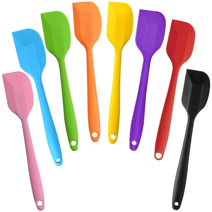COLOGO eight-piece silicone spatulas with seamless design for easy cleaning