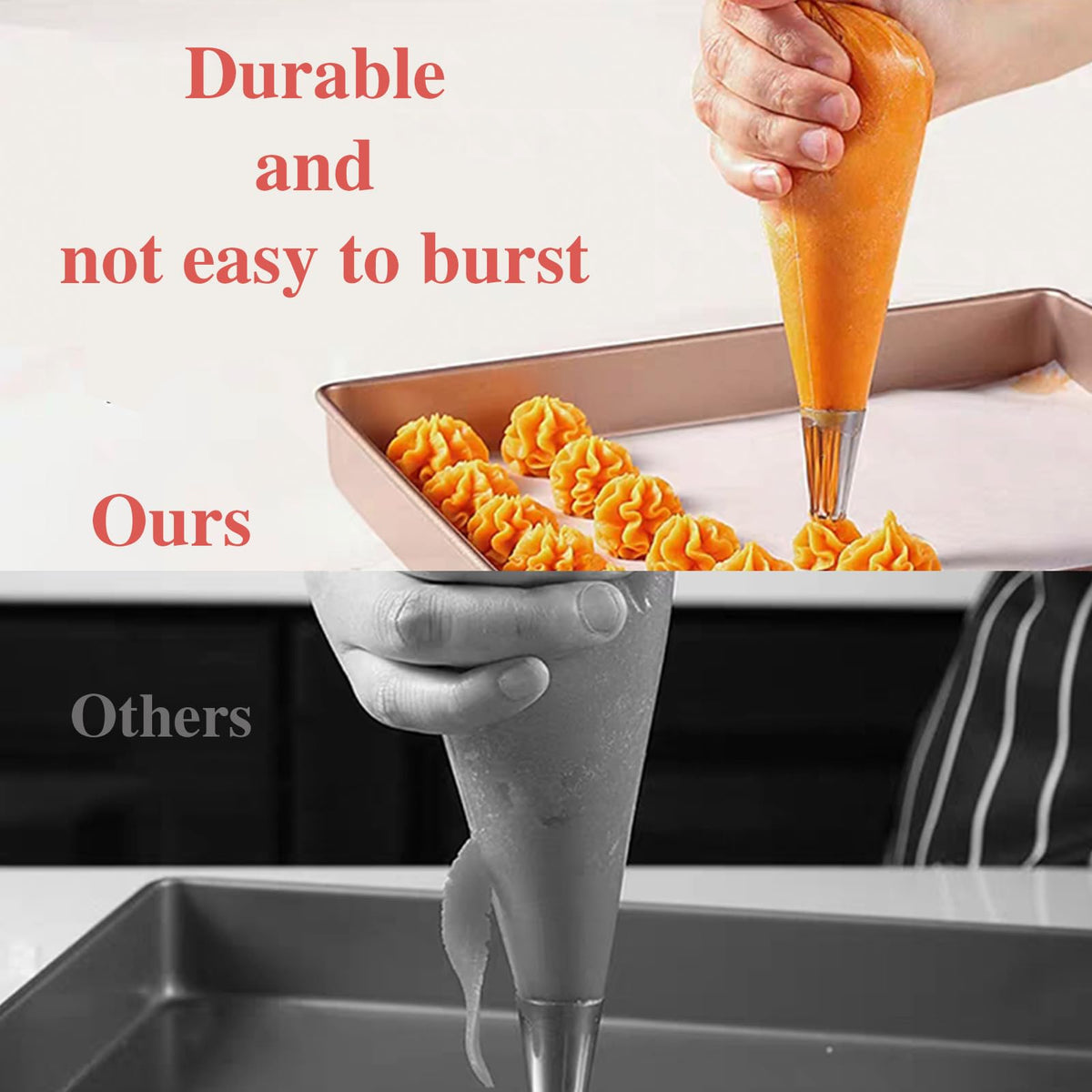 Anti-slip textured surface helps steady grip during detailed piping
