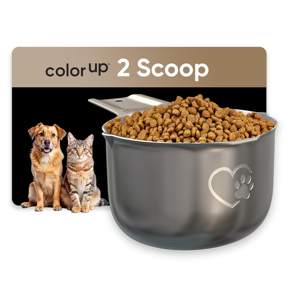 Color Up 2 Scoop with dual pour spouts for spill-free liquid pouring