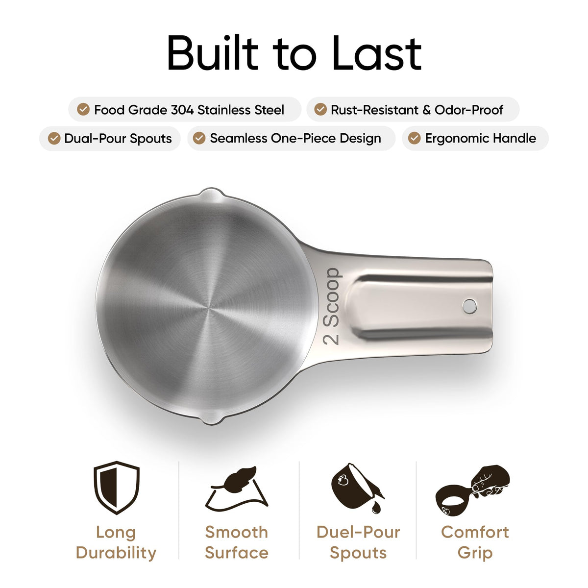 Color Up 2 Scoop seamless one-piece design prevents food buildup