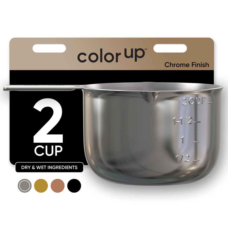 Color Up 2 Cup Measuring Cup with etched markings for precise measurements in cups and milliliters