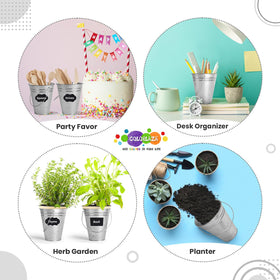 Colorlaza rust resistant bucket set for flowers, pencils, or candy.