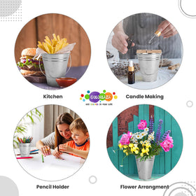 Colorlaza weatherproof galvanized pails suitable for indoor and outdoor use.