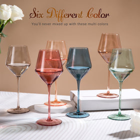 Colorsavant handblown wine glasses set showcasing craftsmanship and everyday durability.