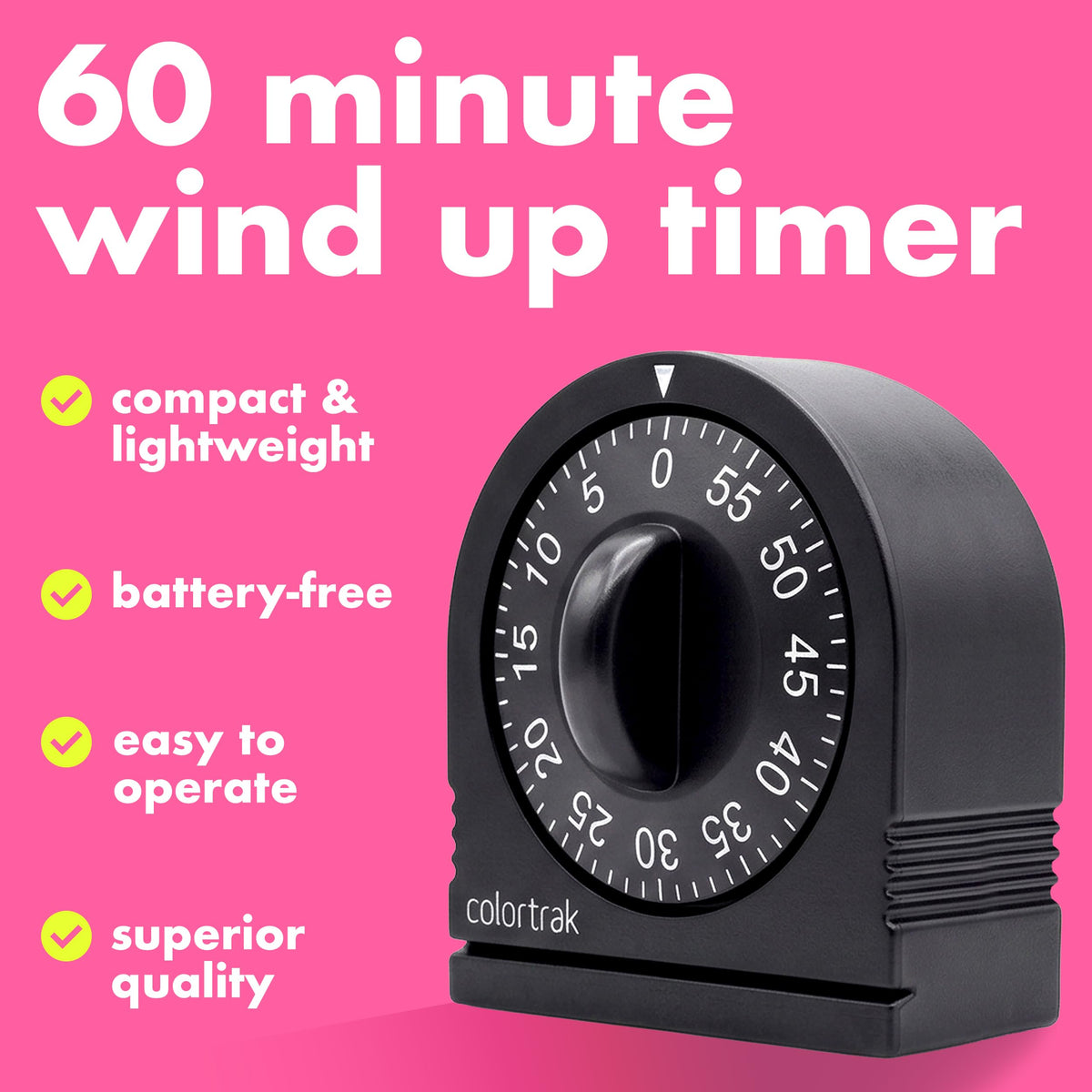 Colortrak 60 Minute Wind Up Timer dial close-up for easy minute increments