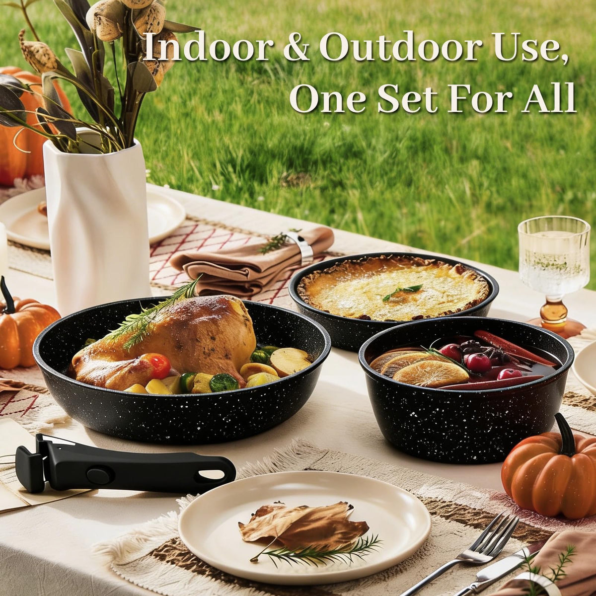 Colourcoco 25-piece collection showcases a complete kit for searing, simmering, and serving.