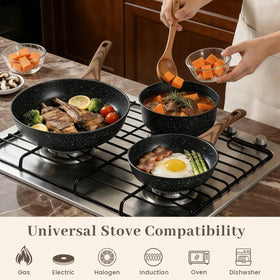 Colourcoco comfort grip handle stays cool for safer, comfortable cooking.