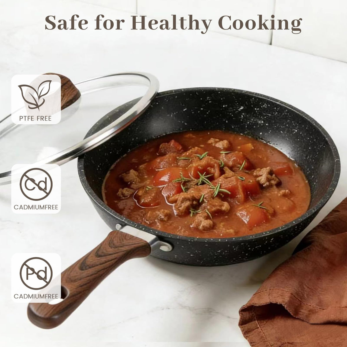 Colourcoco easy clean nonstick surface resists baked on grease.