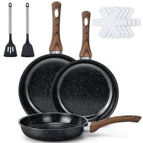 Colourcoco 8 inch frying pan with smooth nonstick surface for easy cooking.
