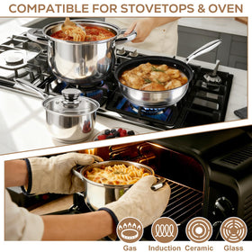 Colourcoco induction-compatible cookware closeup demonstrates versatile heat source compatibility
