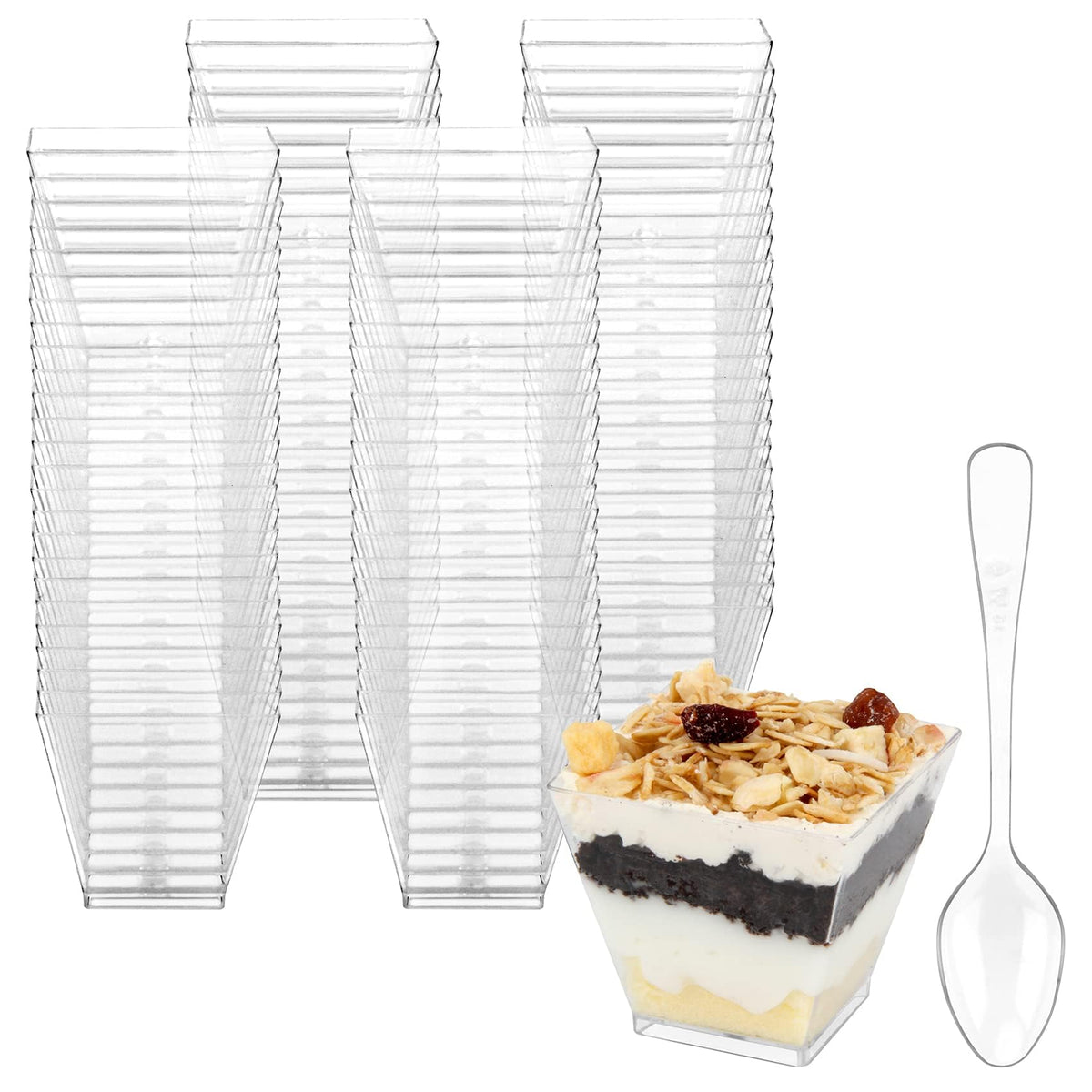 Colovis mini dessert cups with clear 2oz design for elegant tastings.